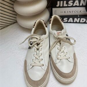 Tory Burch White and Tan Sneakers